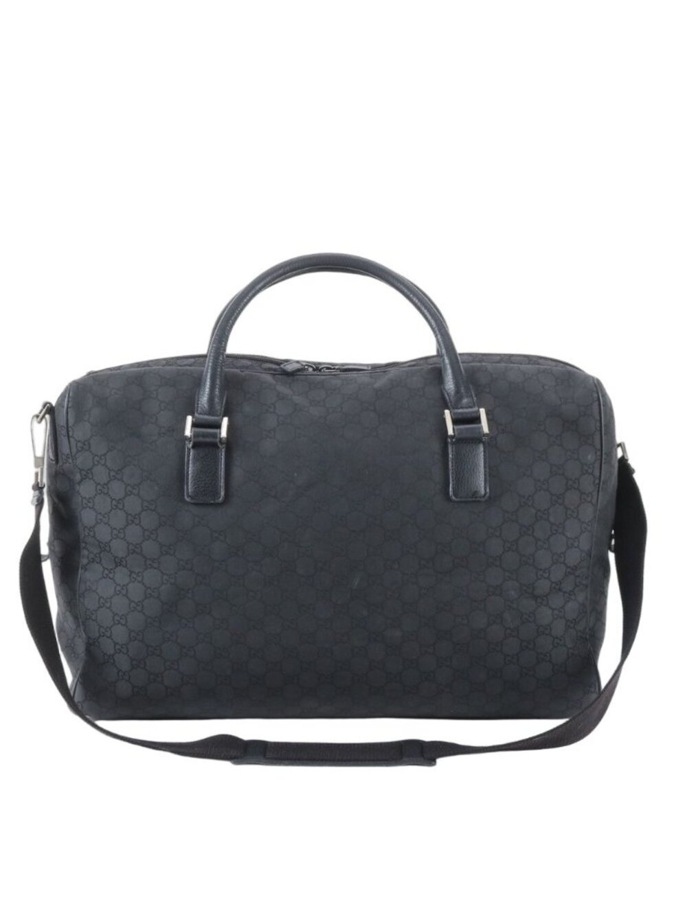 Gucci GG Nylon Leather 2-Way Boston Bag Crossbody Shoulder Business Travel Tote